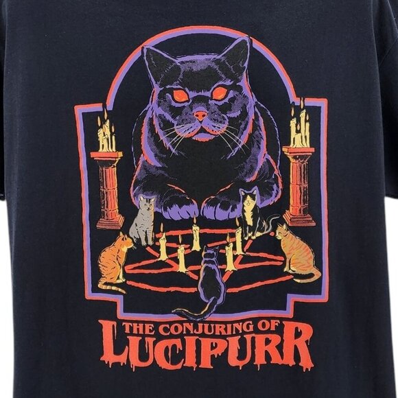 NWT Steven Rhodes The Conjuring of Lucipurr Cat Graphic T-Shirt Men Large - Picture 2 of 8